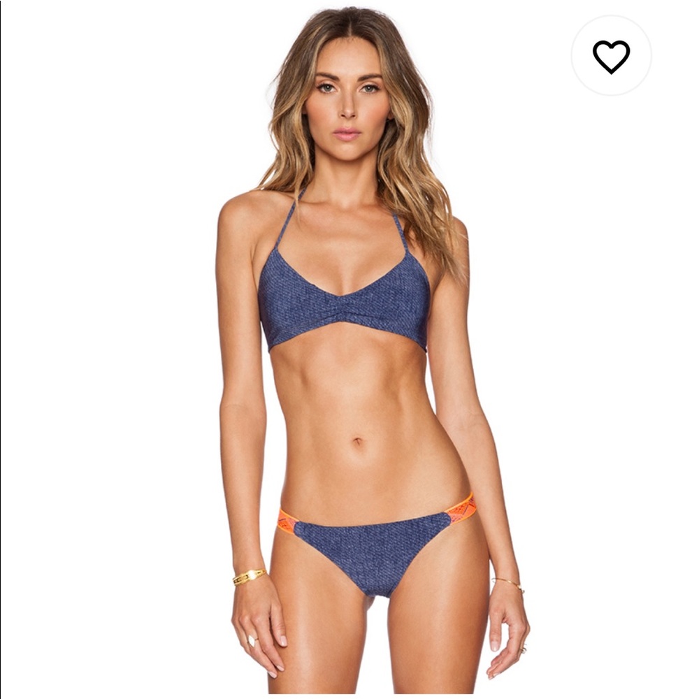 NWT L*Space double trouble bikini in denim